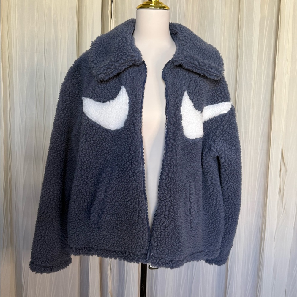 Nike Fleece Jacket in Blue and White